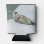 Cute Harbour-zegel op sneeuw Blikjeskoeler (Achterkant)