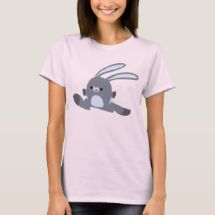 Cute Hardloop Cartoon Konijn Dames T-Shirt