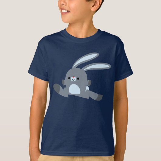 Cute Hardloop Cartoon Konijn Kinderen T-shirt (Voorkant)
