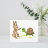 Cute Hare en Tortoise briefkaart (Staand voorkant)