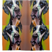 Cute Harlequin Great Dane Douchegordijn (Voorkant)
