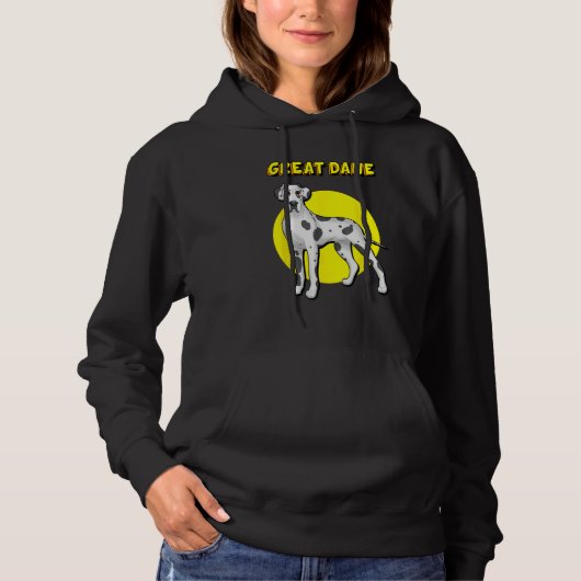 Cute Harlequin Great Dane Hoodie (Voorkant)