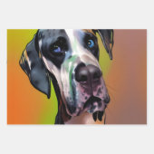 Cute Harlequin Great Dane Inpakpapier Vel (Voorkant 2)