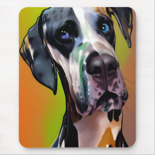 Cute Harlequin Great Dane Muismat