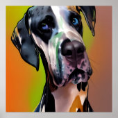 Cute Harlequin Great Dane Poster (Voorkant)