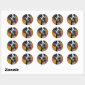 Cute Harlequin Great Dane Ronde Sticker (Vel)