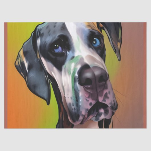 Cute Harlequin Great Dane Tissuepapier (Voorkant)