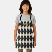 Cute Harlequin Pattern Playful Persoonlijke Naam Schort (Insitu)