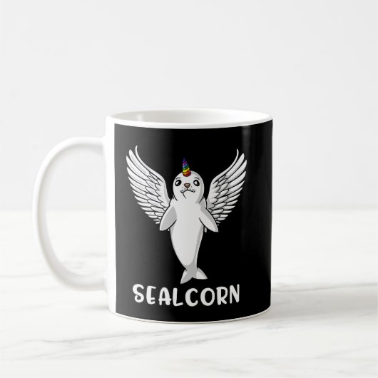 Cute Harp Seal Pup Unicorn Polar Animal Koffiemok (Links)