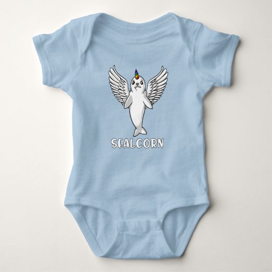 Cute Harp Seal Pup Unicorn Polar Animal Romper (Voorkant)