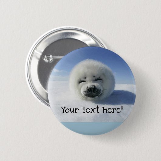 Cute Harp Seal Ronde Button 5,7 Cm (Voorkant /achterkant)