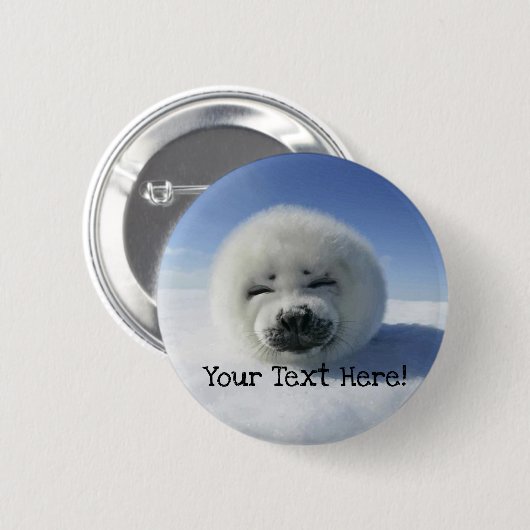Cute Harp Seal Ronde Button 5,7 Cm (Voorkant /achterkant)