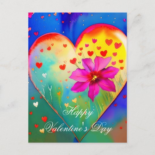 Cute hart en valentijn briefkaart (Voorkant)