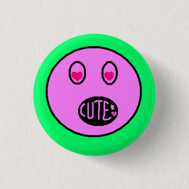CUTE Hart Ogen Emoji Pastel Pixel Art Knop Ronde Button 3,2 Cm