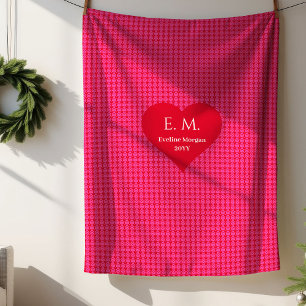 Cute Hart Ontwerp Valentijnsdag Cadeau Dekbed Sherpa Deken