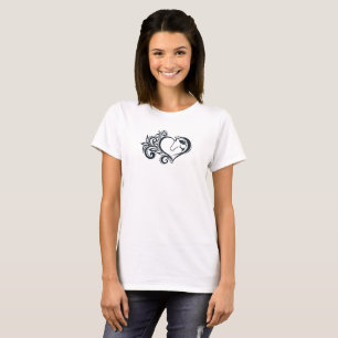 Cute Hart Paard Meisje Vrouwelijk Elégant T-shirt