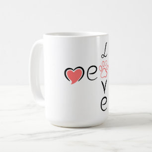 Cute Hart Pootafdruk Ontwerp voor Huisdierliefhebb Koffiemok