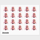 Cute Hart Uil Valentijnsdag Vierkante Sticker (Vel)