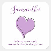 Cute hart vierkante sticker (Voorkant)