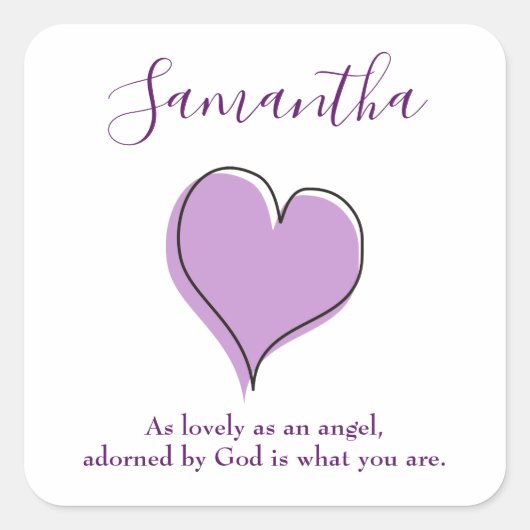 Cute hart vierkante sticker (Voorkant)