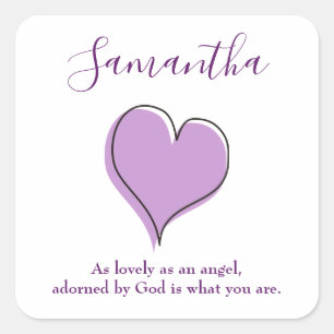 Cute hart vierkante sticker