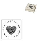 Cute hart vingerafdruk van het bibliotheekboek rubberstempel (Gestempeld)