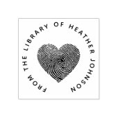 Cute hart vingerafdruk van het bibliotheekboek rubberstempel (Afrduk)