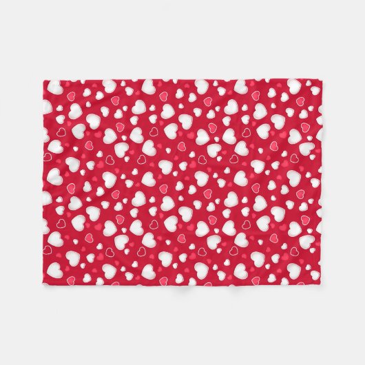 Cute harten fleece deken (Voorkant (Horizontaal))