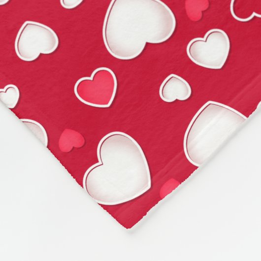 Cute harten fleece deken (Hoek)