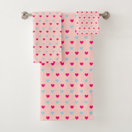 Cute Harten op Roze Bad Handdoek (Insitu)