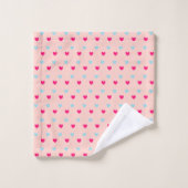 Cute Harten op Roze Bad Handdoek (Wasdoekje)