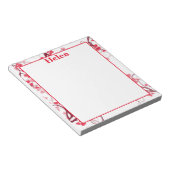 Cute harten rood en wit notitieblok (Schuin)