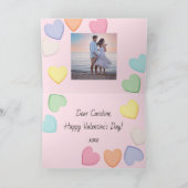 Cute harten snoep roze Valentijnsdag Feestdagen Kaart (Binnen)