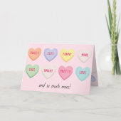 Cute harten snoep roze Valentijnsdag Feestdagen Kaart (Voorkant)