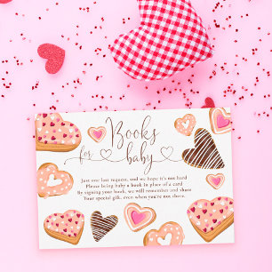 Cute harten valentijn donuteert boeken voor baby informatiekaartje