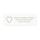 Cute hartgoud, wit, Return Address Label (Voorkant)