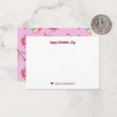 Cute Hartpatroon Cupido Boog Pijl Valentijnsdag Notitiekaartje (Voorkant / Achterkant in situ)