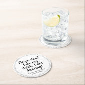 Cute harts aangepaste zwarte tekstnamen datum brui ronde kartonnen onderzetter (Insitu)