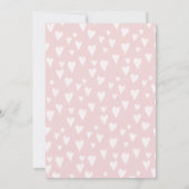 Cute harts cloud illustratie roze baby shower kaart (Achterkant)