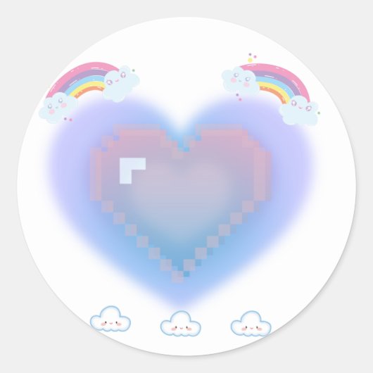 Cute hartsticker ronde sticker (Voorkant)
