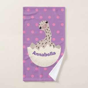 Cute hatching baby ostrich cartoon illustration bad handdoek