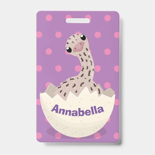 Cute hatching baby ostrich cartoon illustration badge (Voorkant)