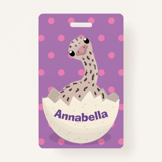Cute hatching baby ostrich cartoon illustration badge (Voorkant)