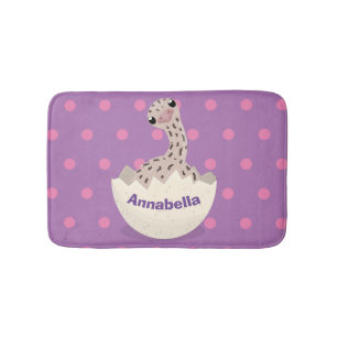 Cute hatching baby ostrich cartoon illustration badmat