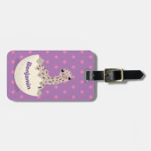 Cute hatching baby ostrich cartoon illustration bagagelabel (Voorkant horizontaal)