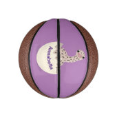 Cute hatching baby ostrich cartoon illustration basketbal (Verticaal)