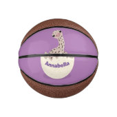 Cute hatching baby ostrich cartoon illustration basketbal (Voorkant)