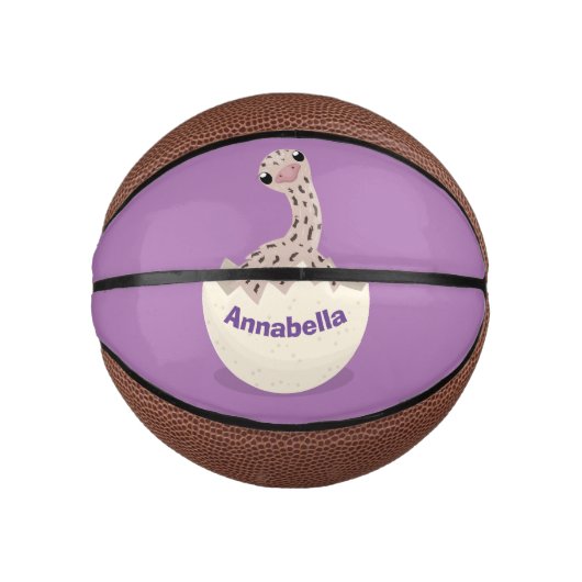 Cute hatching baby ostrich cartoon illustration basketbal (Voorkant)