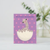 Cute hatching baby ostrich cartoon illustration briefkaart (Staand voorkant)