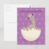 Cute hatching baby ostrich cartoon illustration briefkaart (Voorkant / Achterkant)